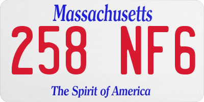 MA license plate 258NF6