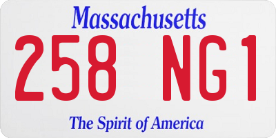 MA license plate 258NG1