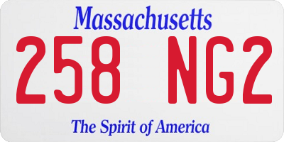 MA license plate 258NG2