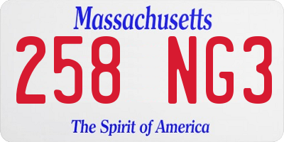 MA license plate 258NG3