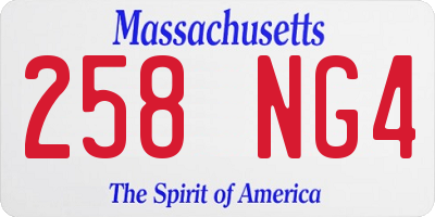 MA license plate 258NG4