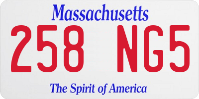 MA license plate 258NG5