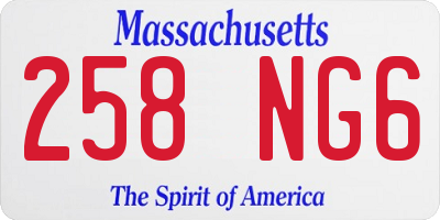 MA license plate 258NG6