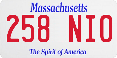 MA license plate 258NI0