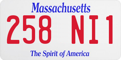 MA license plate 258NI1