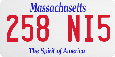 MA license plate 258NI5
