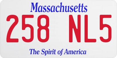 MA license plate 258NL5