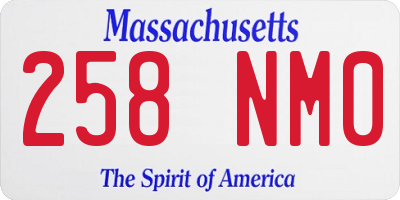 MA license plate 258NM0