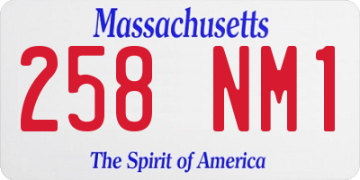 MA license plate 258NM1