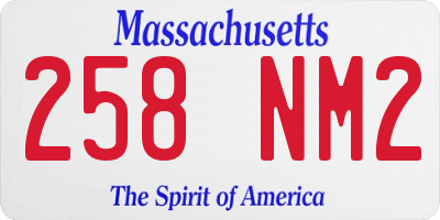 MA license plate 258NM2