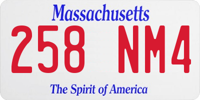 MA license plate 258NM4