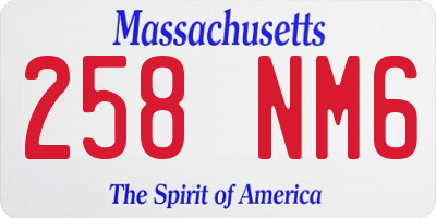 MA license plate 258NM6