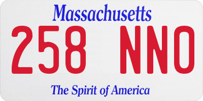 MA license plate 258NN0