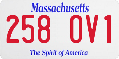 MA license plate 258OV1