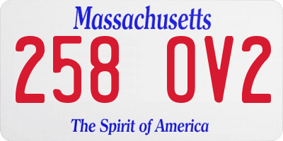 MA license plate 258OV2