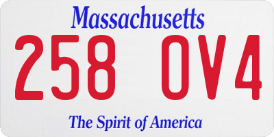 MA license plate 258OV4