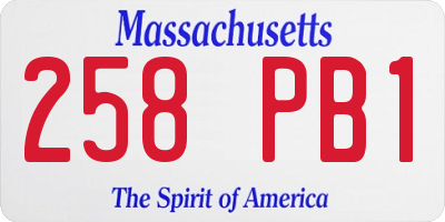 MA license plate 258PB1
