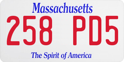 MA license plate 258PD5
