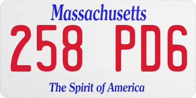 MA license plate 258PD6