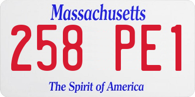 MA license plate 258PE1