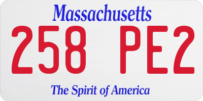 MA license plate 258PE2