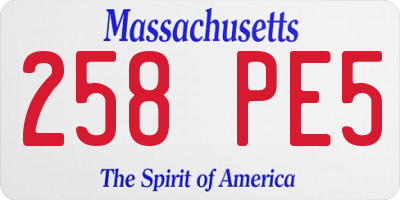 MA license plate 258PE5
