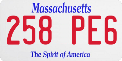 MA license plate 258PE6