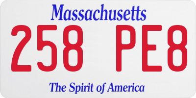 MA license plate 258PE8