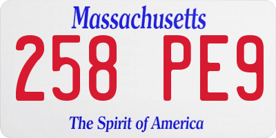 MA license plate 258PE9