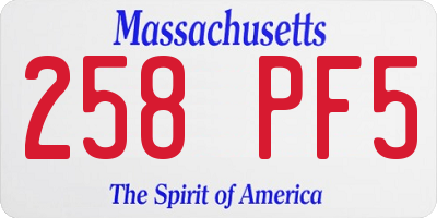 MA license plate 258PF5