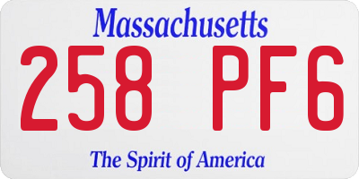MA license plate 258PF6