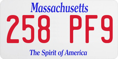 MA license plate 258PF9