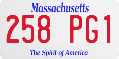 MA license plate 258PG1