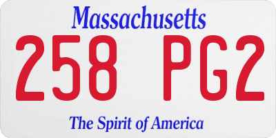 MA license plate 258PG2