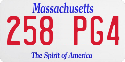 MA license plate 258PG4