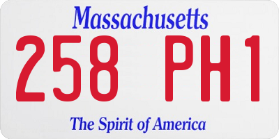 MA license plate 258PH1