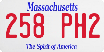MA license plate 258PH2