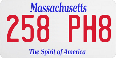 MA license plate 258PH8