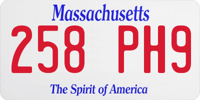 MA license plate 258PH9