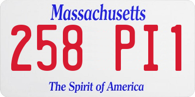 MA license plate 258PI1