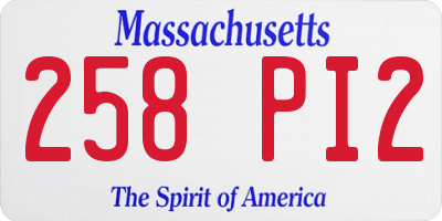 MA license plate 258PI2