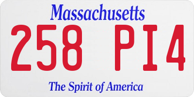 MA license plate 258PI4