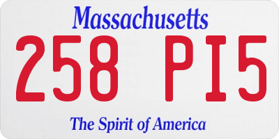 MA license plate 258PI5