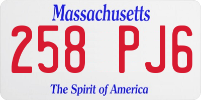 MA license plate 258PJ6