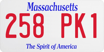 MA license plate 258PK1