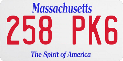 MA license plate 258PK6
