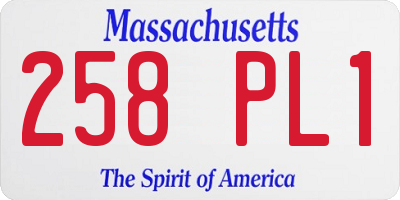MA license plate 258PL1
