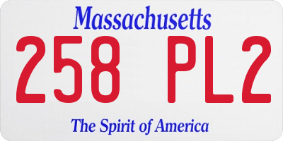 MA license plate 258PL2