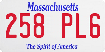 MA license plate 258PL6