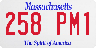 MA license plate 258PM1